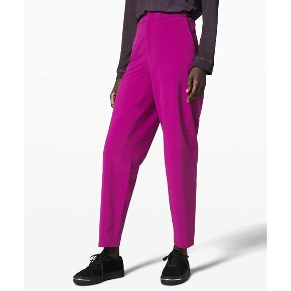 Lululemon Pants Womens 10 Purple Esker Straight HighRise Adjustable Waist Office - Picture 2 of 7